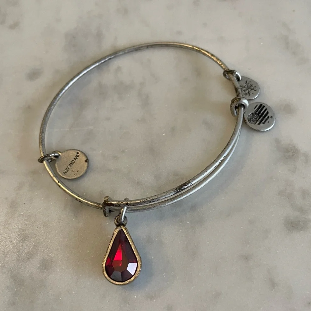 ❤️ ALEX AND ANI JANUARY TEAR DROP GARNET BRACELET